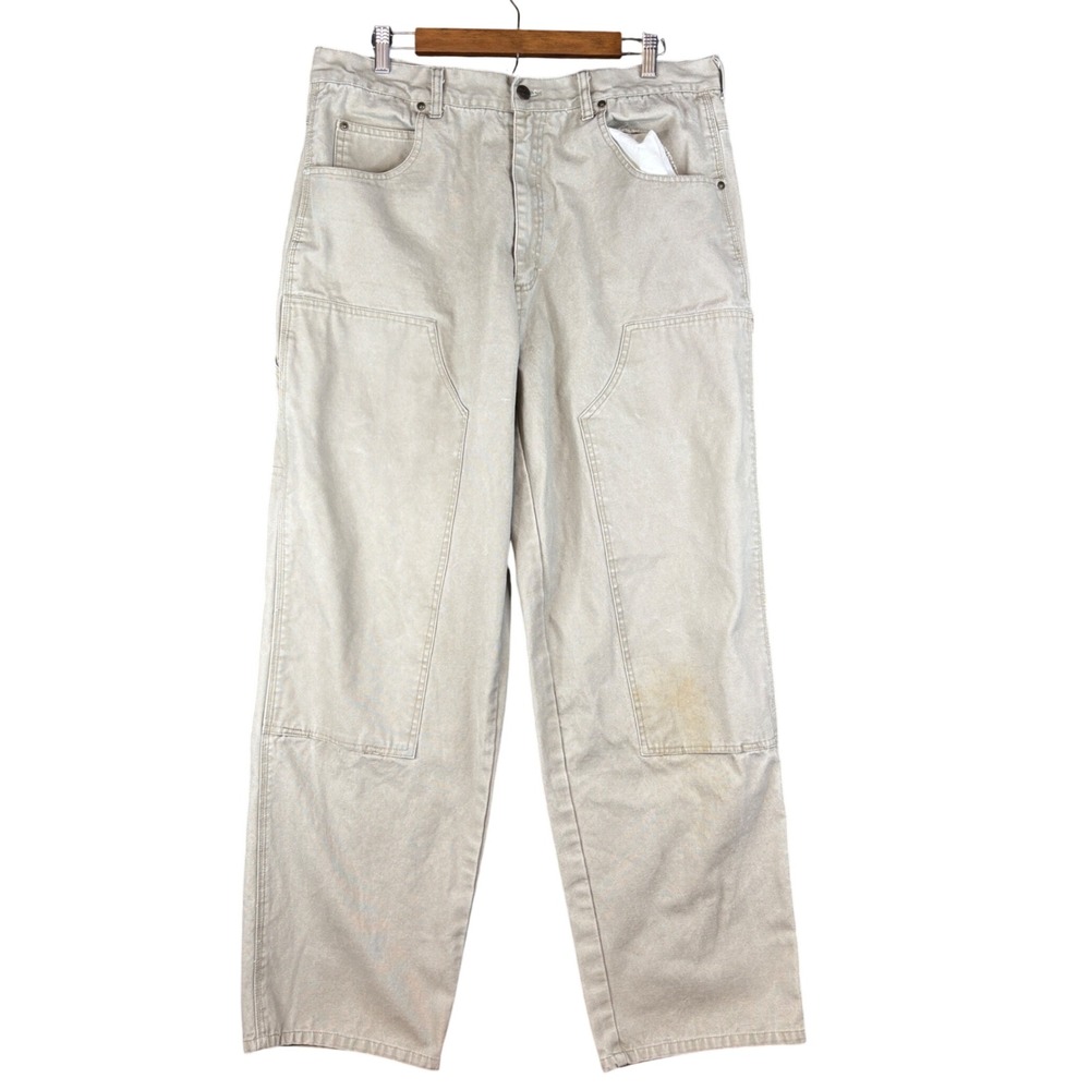 Bear River Workwear Mens 38x32 Double Knee Carpenter Pants Khaki Canvas Tan
